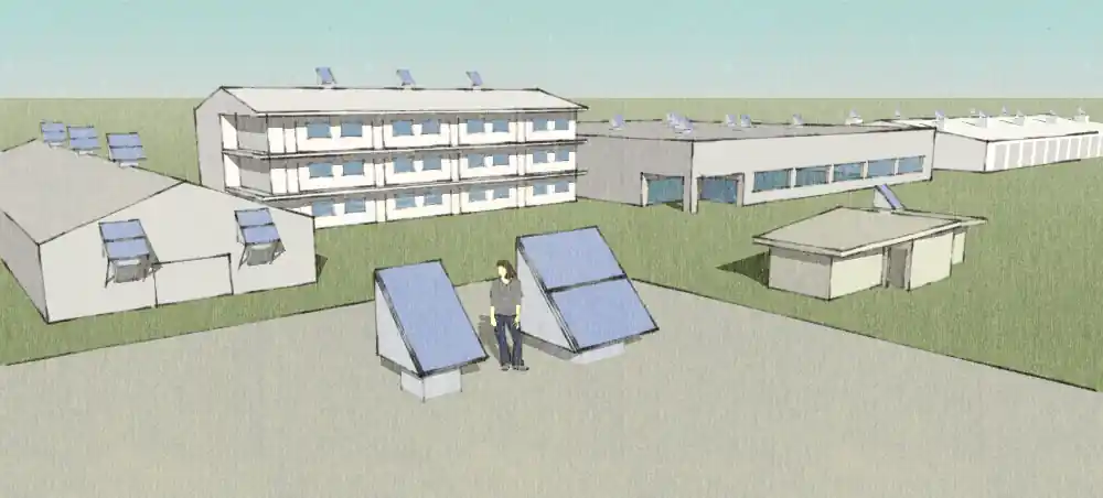 SunCooler exhaust mode in prison cell block housing unit using cell grills and utility corridor